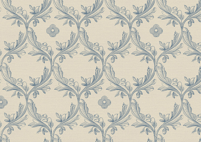 Trellis Prints, Vine and Bloom Romsey Raffs Blue - Made to Measure Curtains - Image 8